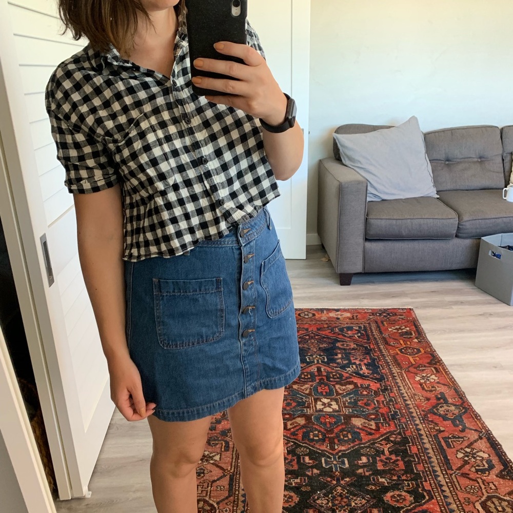 Cropped button up shirt